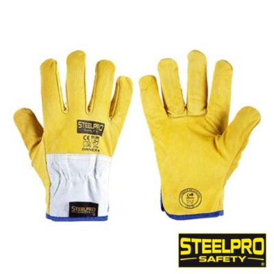 GUANTE DE BADANA DRIVER AMARILLO - STEELPRO (PAR)