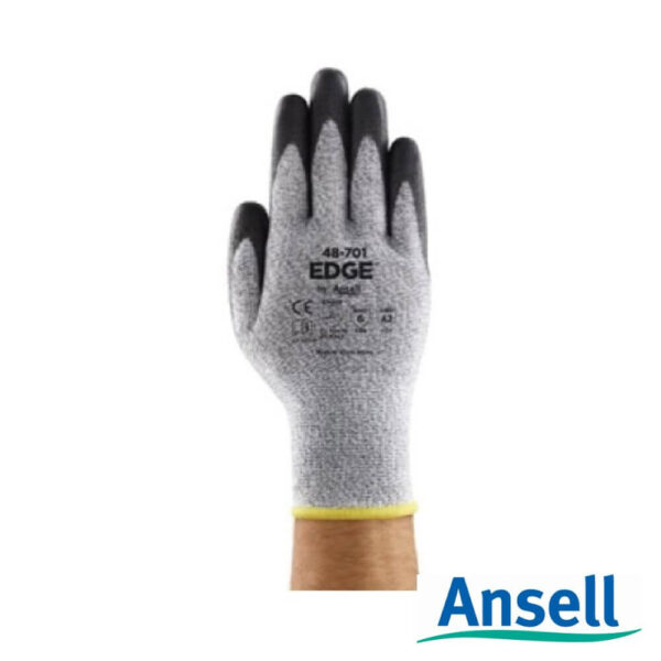 Guantes Hilo fibra de vidrio palma cuero cromo Edge 48-701 Ansell