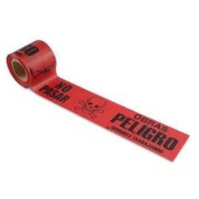 Rollo de cinta de peligro Rojo 55 metros